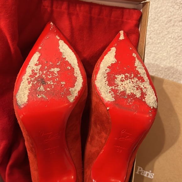 Pigalle Follies 100 Veau Velours Rouge size 8 - Picture 12 of 12